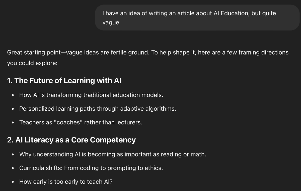 ChatGPT AI Education Example
