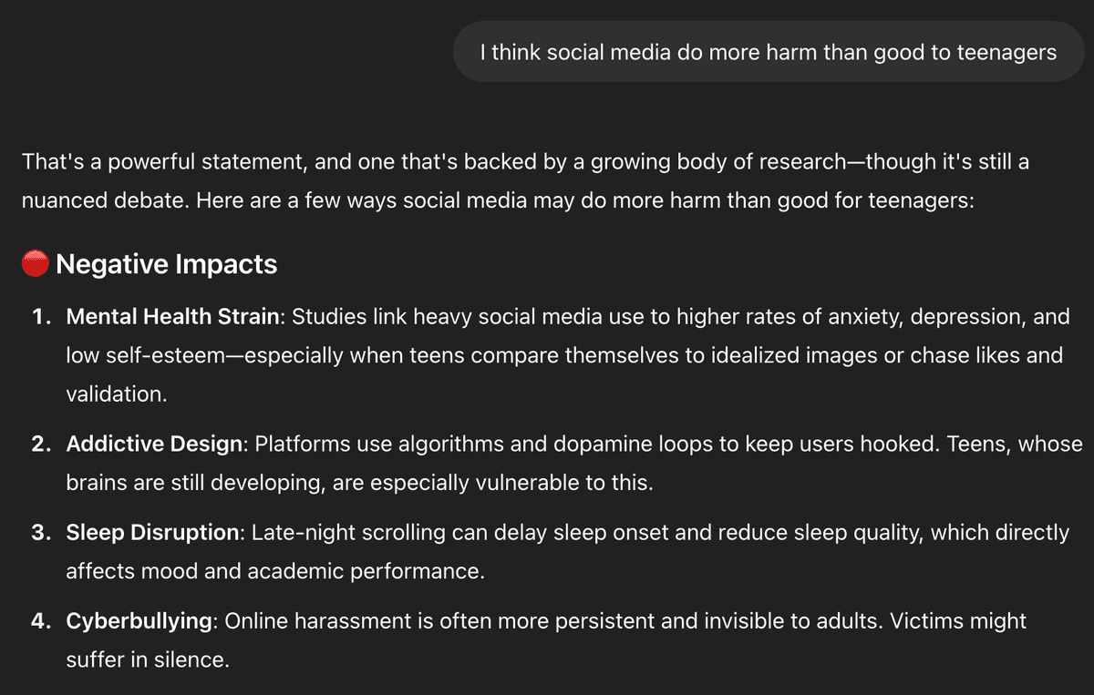 ChatGPT Social Media Example